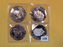 Four clad Proof Eisenhower Dollars