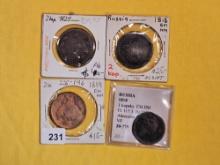 Four lovely Russian Imperial Copper coins