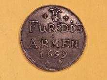 ** SCARCE! 1699 German States Munster armenpfennig