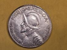 Brilliant About Uncirculated 1934 Panama 1/2 balboa