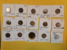 Fifteen mixed Copper Cents