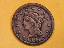 1847 Braided Hair Large Cent