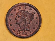 1856 Braided Hair Large Cent in Extra Fine