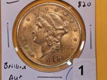 GOLD! Brilliant About Uncirculated plus 1896-S Gold Liberty Head Twenty Dollars