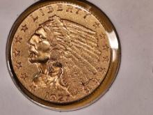 GOLD! 1927 Indian $2.5 dollars Quarter Eagle