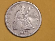 1875-S Twenty Cent piece in Very Good - details