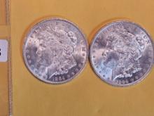 Two 1884-O Morgan Dollars