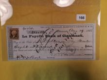 Crisp AU-UNC 1868 Lafayette Bank of Cincinnati Payment note