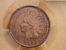 PCGS 1892 Indian Cent in Mint State 64 BN