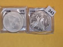 1978 and 1979 USSR GEM BU Silver 10 roubles