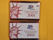 2001 and 2002 US SILVER Proof Sets