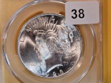 CACG 1923 Peace Dollar in Mint State 63