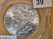 VARIETY! CACG 1886 Line in 6 Morgan Dollar in Mint State 63