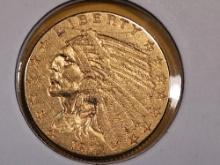 GOLD! Brilliant About Uncirculated - details 1912 Gold Indian $2.5 dollars