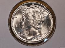 Very Choice Brilliant Uncirculated 1944 Mercury Dime