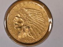 GOLD! Brilliant About Uncirculated 1925-D Gold Indian $2.5 dollars