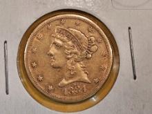 GOLD! 1884-S Liberty Head Gold Five Dollars