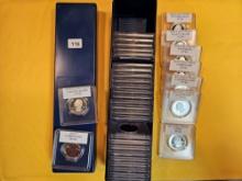 Full, single-row Stock box of Washington Quarters