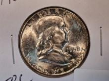 Very Choice Brilliant Uncirculated 1958 Franklin Half Dollar