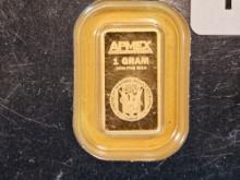 GOLD! APMEX one gram .9999 fine gold bar