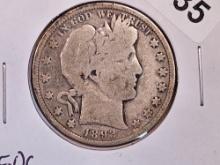 Semi-key 1892 Barber Half Dollar