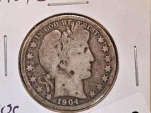 Semi-Key 1904-S Barber Half Dollar