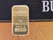 GOLD! GoldCertificate One gram .9999 fine gold bar