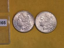 1879 and 1886 Morgan Silver Dollars