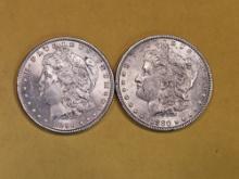 1896 and 1880 Morgan Silver Dollars