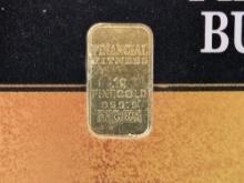 GOLD! GoldCertificate One gram .9999 fine gold bar