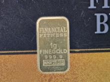 GOLD! GoldCertificate One gram .9999 fine gold bar