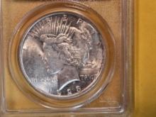 PCGS 1923 Peace Dollar in About Uncirculated 55