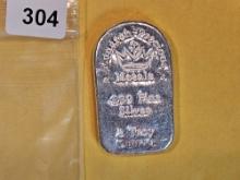 TWO Troy ounce .999 fine silver poured Art Bar