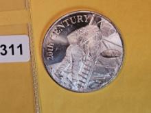 One Troy ounce .999 fine silver Proof art round