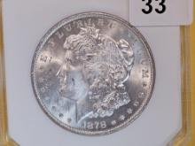 * PCI 1878 8 tailfeathers Morgan Dollar in Mint State 63