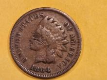 * KEY Variety! 1864-L Indian Cent in Very Good - details