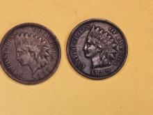 1888 and 1889 Indian Cents