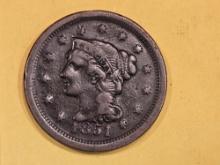 1851 Braided hair Large Cent