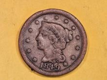 1849 Braided hair Large Cent