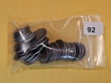 Fifty silver Mercury Dimes