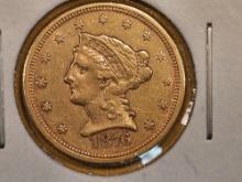 GOLD! 1876-S Liberty Head Gold $2.5 Dollars in Extra Fine