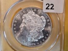 CACG 1879-S Morgan Dollar in Mint State 63