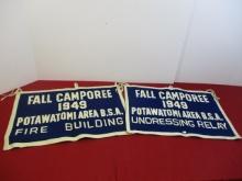 1949 Boy Scouts of American Fall Camporee Hand Stitched Felt Signs