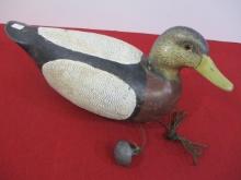 Hand Carved Wooden Widgeon Decoy