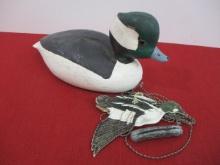 Paul Ashby Peterborough, Ontario Signed Hand Carved Bufflehead Drake Decoy