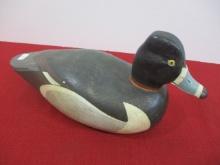 Hand Painted Carved Wooden Bluebill Decoy