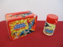 Aladdin Super Powers Metal Lunchbox w/ Thermos Bottle