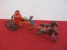 Cast Iron Horse Drawn Fire Engine