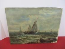 Oil on Canvas Nautical Scene