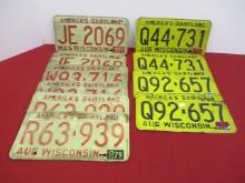 Mixed Vintage Wisconsin License Plates